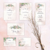 Succulent Green and Blush Wedding Menu