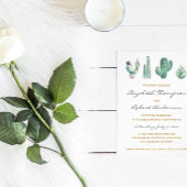 Waterverf Succulent Lush Cactus Verloving Kaart