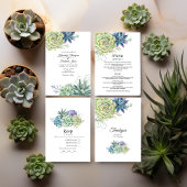 Waterverf Cactus Succulents Wedding Program Programmakaart