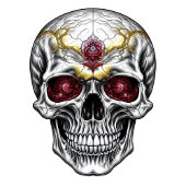 Paarse en zwarte Sugar Skull Halloween Waterfles