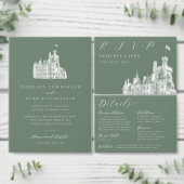 Elegante Castle Green bruiloft uitnodiging Magneet (Personaliseer de collectie van deze zelfstandige maker.)