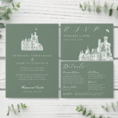 Elegante  Castle Green bruiloft uitnodiging Magneet (Personaliseer de collectie van deze zelfstandige maker.)