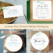Summer Blue Botanische Dank Je Wel Boerenmarkt Ronde Sticker