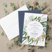 Summer Greenery Wedding Website RSVP Informatiekaartje (Personaliseer deze collectie van deze onafhankelijke maker. Test)