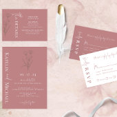 Mauve Floral Modern Wedding Save the Date