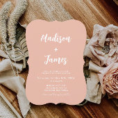 Elegante Peach Zomer Bruiloft Kaart