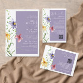 Summer Romantic Floral Meadow Stylish Wedding Kaart (Personaliseer de collectie van deze zelfstandige maker.)