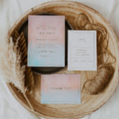 Zomer Zonsondergang Waterverf Repetitie Diner Kaart