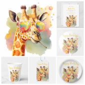Zomervibes Giraffe Verjaardag Kaart