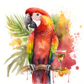 Zomervibes Parrot Verjaardag Kaart