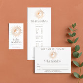 Sun Goddess Meisje Logo Spray Tanning Roze Verwijz Aanbevelingskaartje