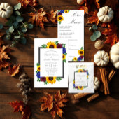 Zonnebloem Roos Floral Wedding Kaart