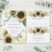 Zonnebloem en Navy Blue I Do BBQ Papieren Bordje (Personaliseer de collectie van deze zelfstandige maker.)