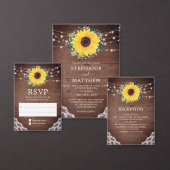 Rustieke Zonnebloem Kant Babys Adem Save The Date Aankondigingskaart (Personaliseer de collectie van deze zelfstandige maker.)