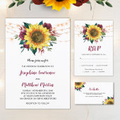 Rustic Sunflower String Lights Wedding Spandoek
