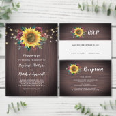 Zonnebloem Roos licht hout sparen de datum Aankondigingskaart (Personaliseer de collectie van deze zelfstandige maker.)