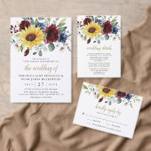 Kaarten van het menu Zonnebloem Burgundy Rozen (Personaliseer de collectie van deze zelfstandige maker.)