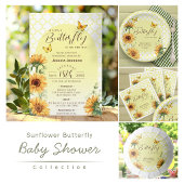 Zonnebloem Vlinder Baby Shower Kaart