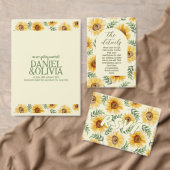 Zonnebloem Eucalyptus Floral Botanical Wedding Kaart (Personaliseer de collectie van deze zelfstandige maker.)