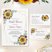 Bridal Shower Sunflower Geometric Floral Thank You Bedankjes Labels