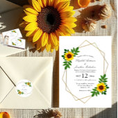 Zonnebloem Geometric Wedding RSVP Kaartje