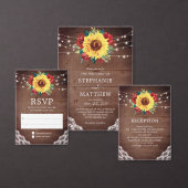 Rustige zonnebloem Rood Floral sparen de datum Aankondigingskaart (Personaliseer de collectie van deze zelfstandige maker.)