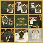 Zonnebloem bruiloft bos groen rustiek vierkante sticker