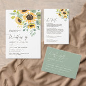 Elegante Zonnebloem Monogram Bruiloft Ronde Sticker (Personaliseer de collectie van deze zelfstandige maker.)