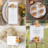 Rustieke Zonnebloem Wildflower Bruiloft RSVP Kaart