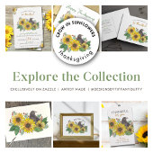 Zonnebloemen Thanksgiving Binnenpartij Uitnodiging