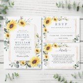 Elegant Sunflower Eucalyptus Weddenschap QR Code Kaart (Personaliseer de collectie van deze zelfstandige maker.)