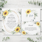 Elegant Sunflower Greenery Rehearsal Dinner Kaart (Personaliseer de collectie van deze zelfstandige maker.)