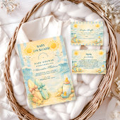 Sunny Surf Vibes Baby Shower Dipper Raffle Informatiekaartje