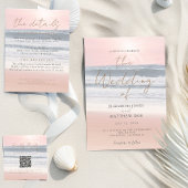 Sunset Beach Wedding Beachfront Wedding Invitation Kaart