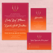 Perzik Maroon Zonsondergang Gradiënt Ombre Classy Informatiekaartje