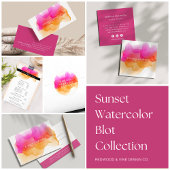 Sunset Waterverf Blot Ronde Sticker