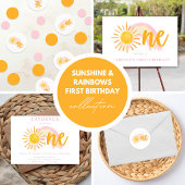 Sunshine & Rainbows First Birthday Sticker
