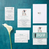 Surf Paar Bruiloft Save The Date (Personaliseer de collectie van deze zelfstandige maker.)