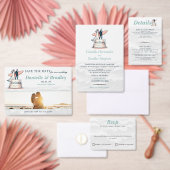 Surf bruiden bruiloft ronde sticker (Personaliseer de collectie van deze zelfstandige maker.)