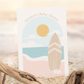 Surfbordstrand Baby shower Kaart