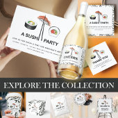 Sushi Birthday Party Modern Simple Elegant Kaart