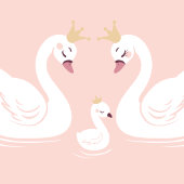 Zwans Baby shower Vogelvogel met kroon-Ed-strand Bedankkaart