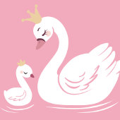 Zwemelen Baby shower Vogel met kroonthema Roze Spandoek