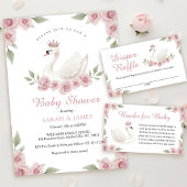 Swan Girl Baby shower uitnodiging