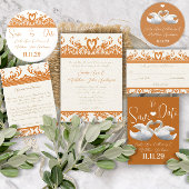 Koraal Swan Lovebird Damask Seating Chart Poster