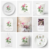 Roze  Roos Botanisch Bedankkaart