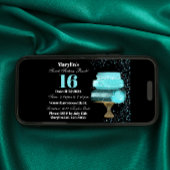 Turquoise Glitter Prinses Extravaganza: Zoet 16 Kaart