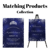 Sweet 16 marineblauwe witte ballonnen sparkles save the date