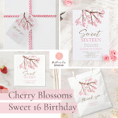 Sweet 16 Kersenbloesems Verjaardag Lente Bloemen Briefkaart