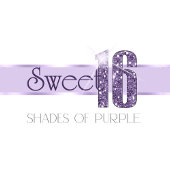 Glitter en Shine Sweet 16 Violet ID675 Ronde Button 7,6 Cm